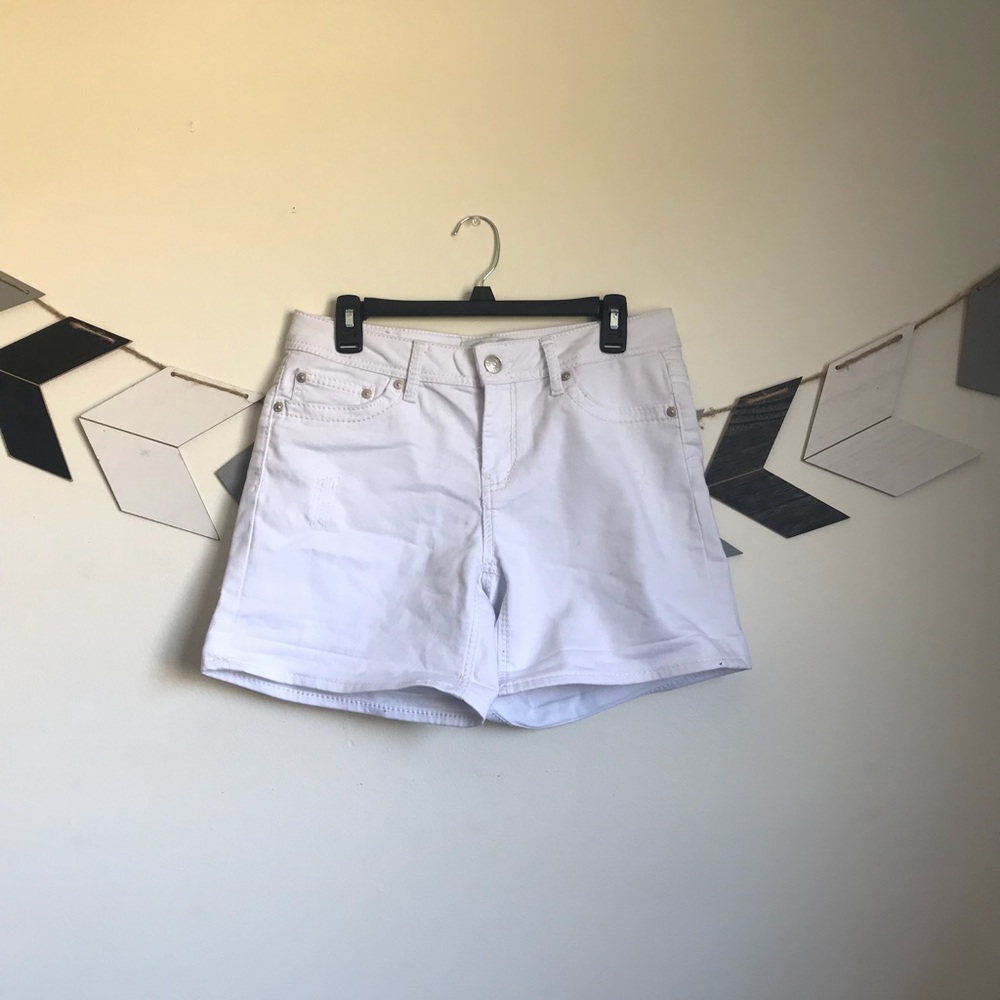 White Knit Denim Jean shorts